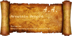 Arnstein Arnold névjegykártya